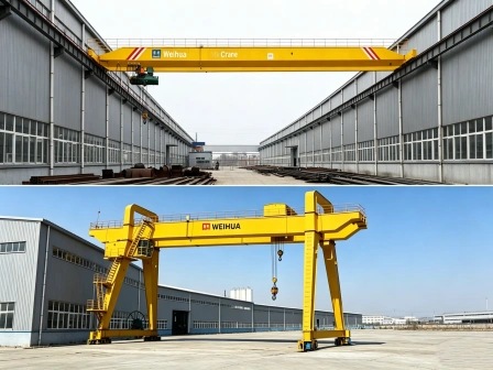 What is the difference between gantry and overhead cranes?